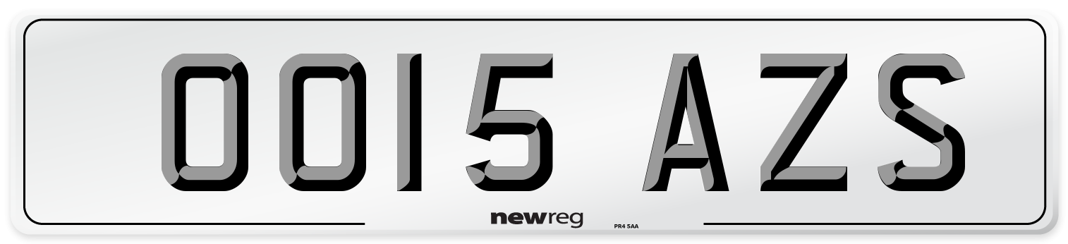 OO15 AZS Number Plate from New Reg